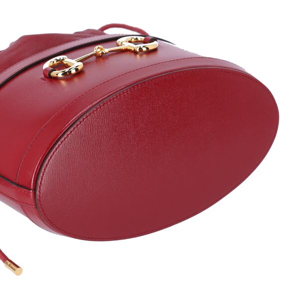 GUCCI Horsebit 1955 Bucket Bag Shoulder Bag 602118 Bordeaux Leather - Picture 7 of 8